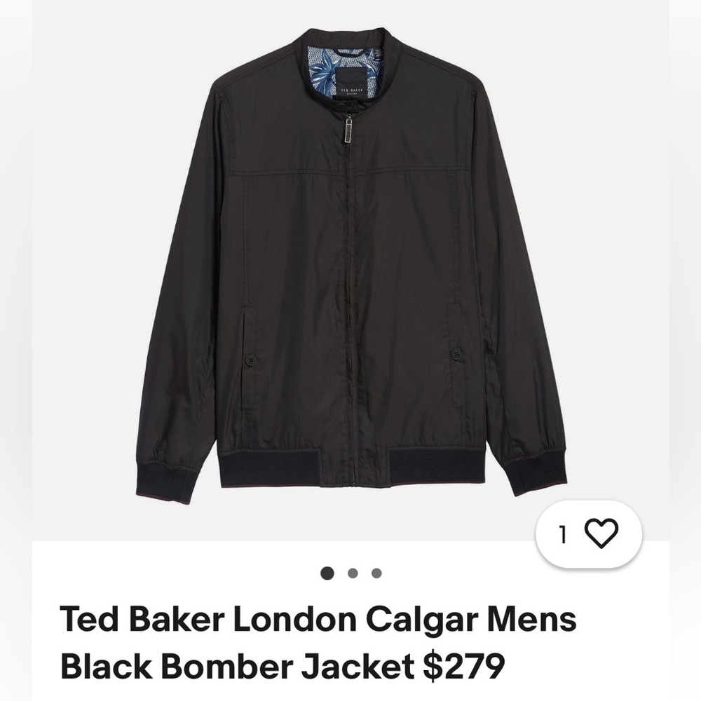 Ted Baker London Men's  Black Bomber Jacket